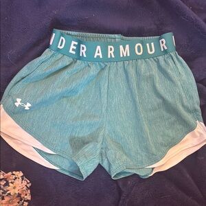 Under Armour Blue and White Athletic Shorts Lightweight Design